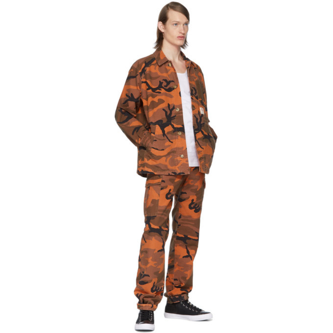 McQ Alexander McQueen Orange Camo Marshall Shirt Jacket McQ
