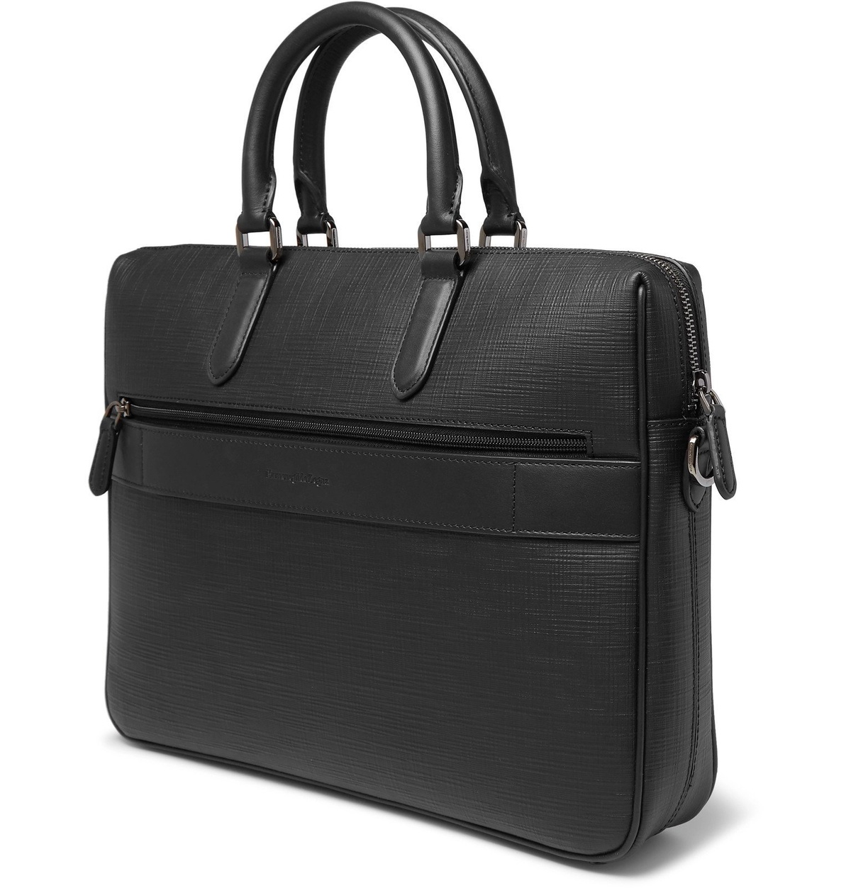 若者の大愛商品 Ermenegildo Zegna◇ブリーフケース/レザー/BLK