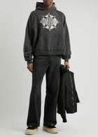 Saint Mxxxxxx X Denim Tears Hooded Cotton Sweatshirt Black