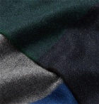 Begg & Co - Vigo Striped Wool and Cashmere-Blend Scarf - Blue