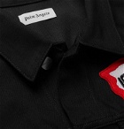 Palm Angels - ICECREAM Slim-Fit Logo-Appliquéd Printed Denim Jacket - Black