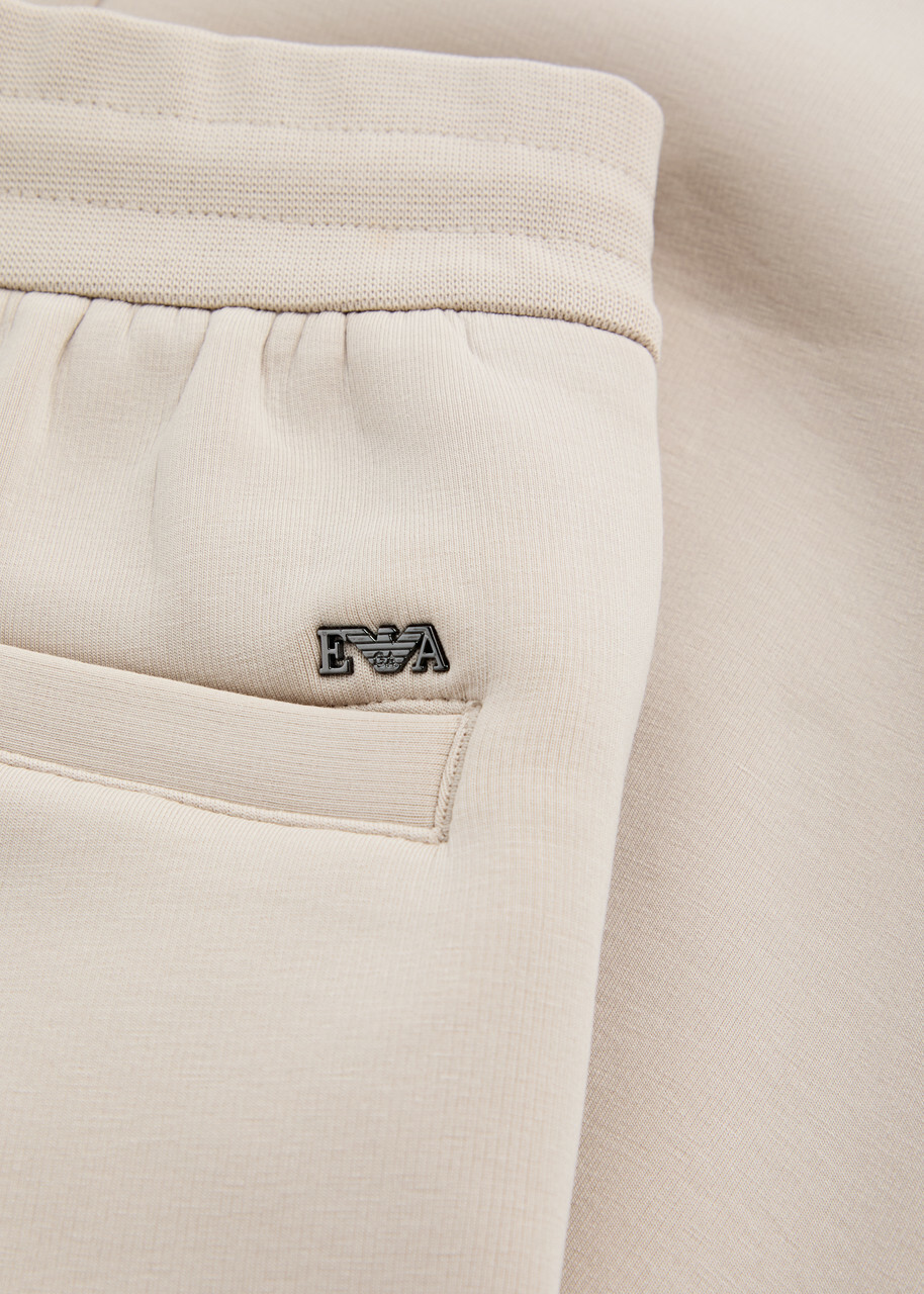 Emporio Armani Stretch-jersey Sweatpants Ecru