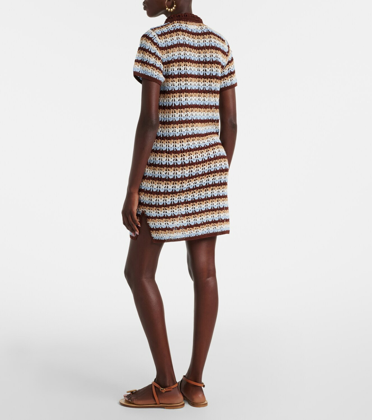 Anna Kosturova Crochet cotton polo dress