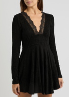 Free People All Yours Bouclé-knit Mini Dress Black