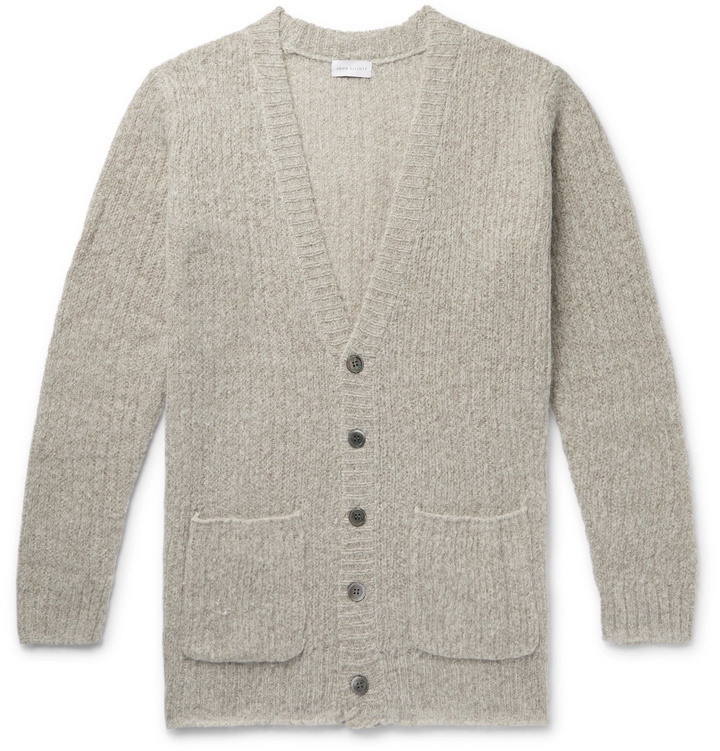 Photo: John Elliott - Foggy Mélange Wool and Cashmere-Blend Cardigan - Neutrals