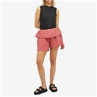 JW Anderson Women's Fold Over Asymmetric Shorts in Watermelon Pink