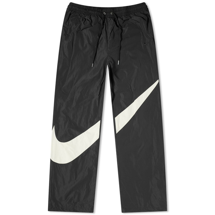 Photo: Nike Men's Swoosh Woven Pant in Black/Coconut Milk