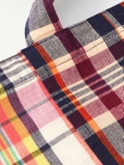 Drake's - Madras Checked Cotton Tote Bag