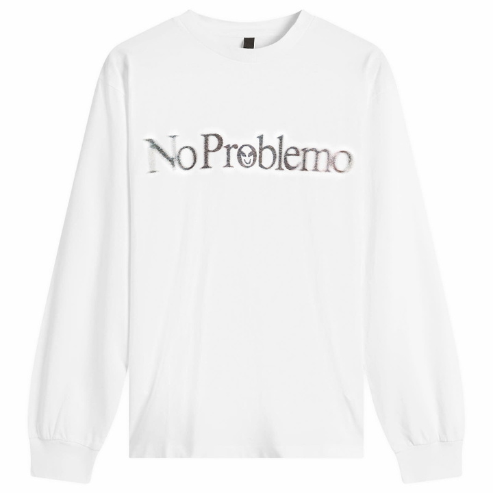 Photo: No Problemo Women's Smile Away Long Sleeve T-Shirt in White