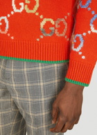 GG Jacquard Knit Sweater in Orange