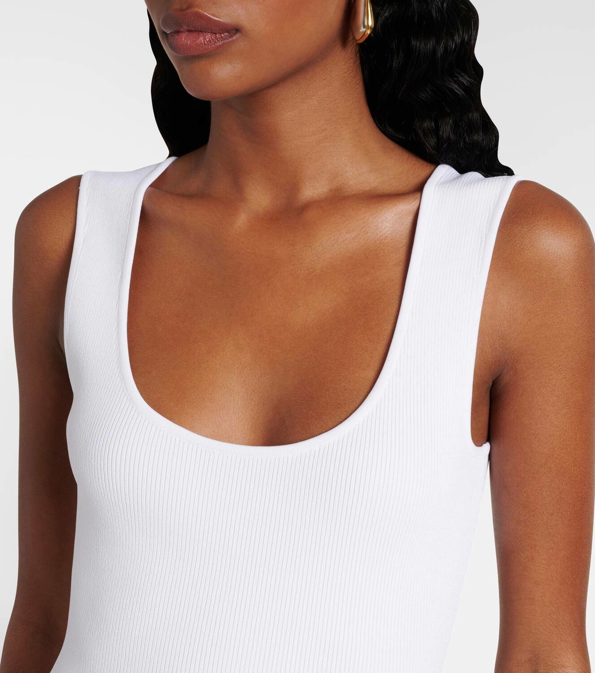 Bottega Veneta Chain-detail ribbed-knit midi dress