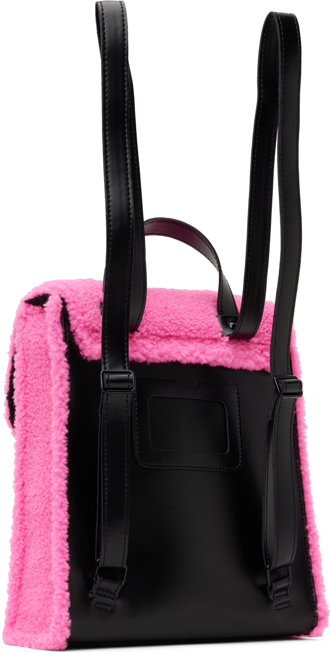 Dr. Martens Pink Mini Faux-Shearling Backpack Dr. Martens display picture 3
