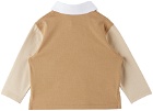 Burberry Baby Beige Embroidered Long Sleeve Polo