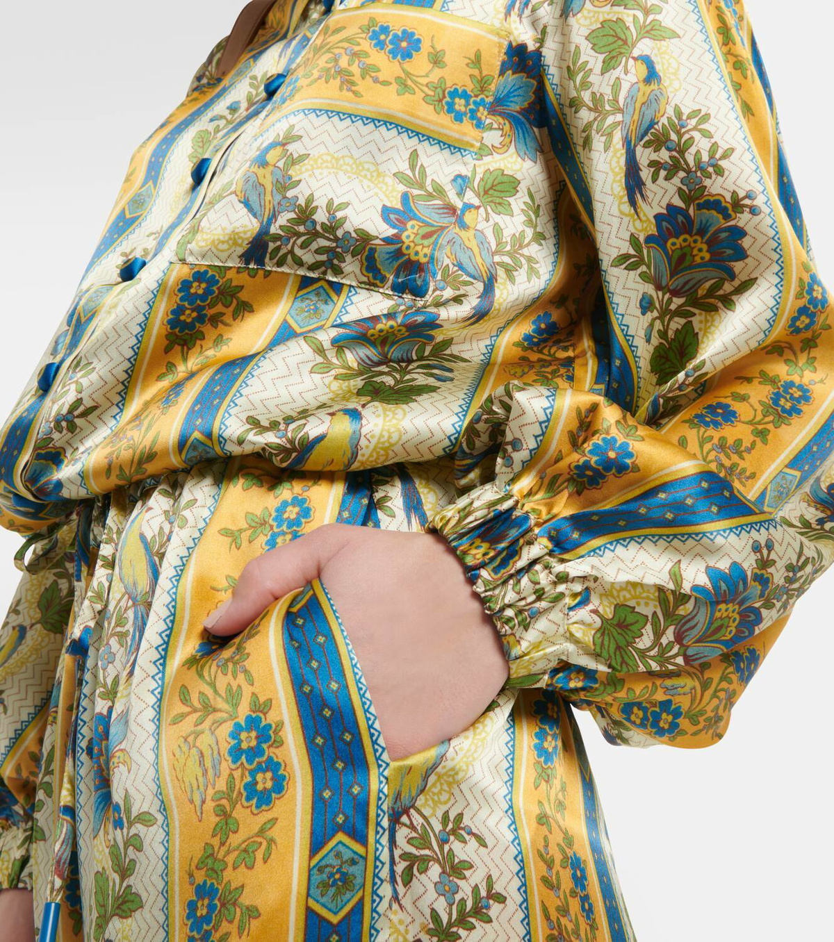 Alémais Quinn printed silk satin shirt