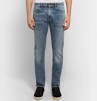 Saint Laurent - Skinny-Fit 15cm Hem Distressed Denim Jeans - Men - Mid denim
