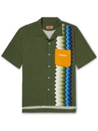 Missoni - Camp-Collar Logo-Embroidered Printed Woven Shirt - Green