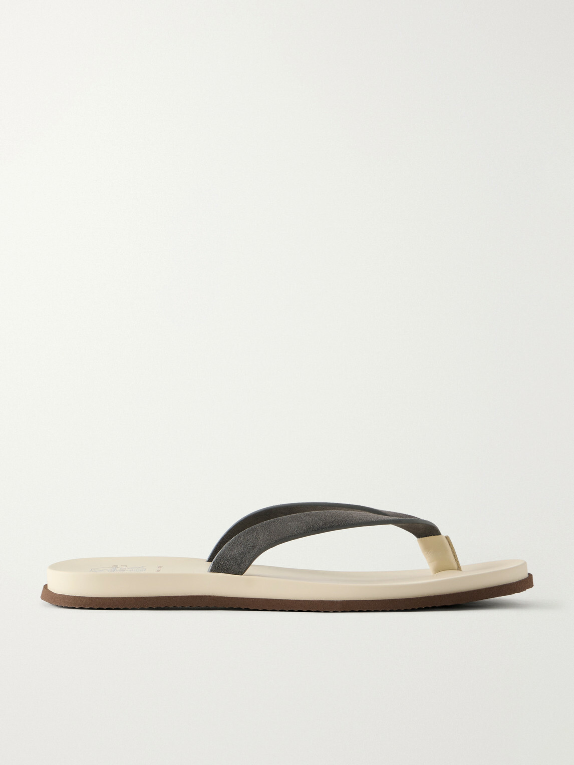 Brunello Cucinelli - Suede Flip Flops - Gray