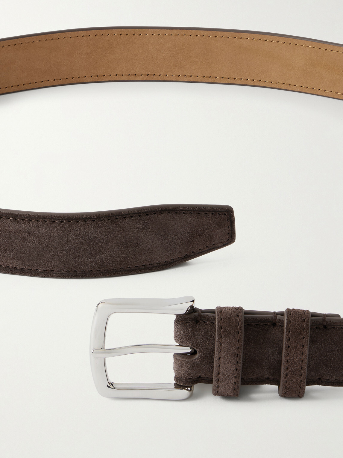 George Cleverley - 3cm Suede Belt - Brown