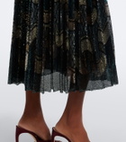 La DoubleJ Accordion pleated sequined midi skirt