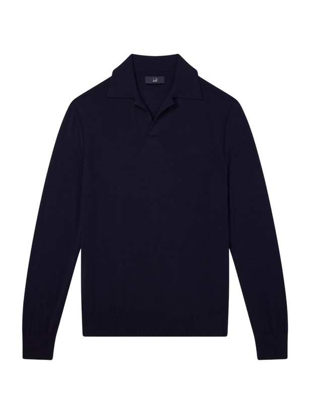 Photo: Dunhill - Merino Wool Polo Shirt - Blue