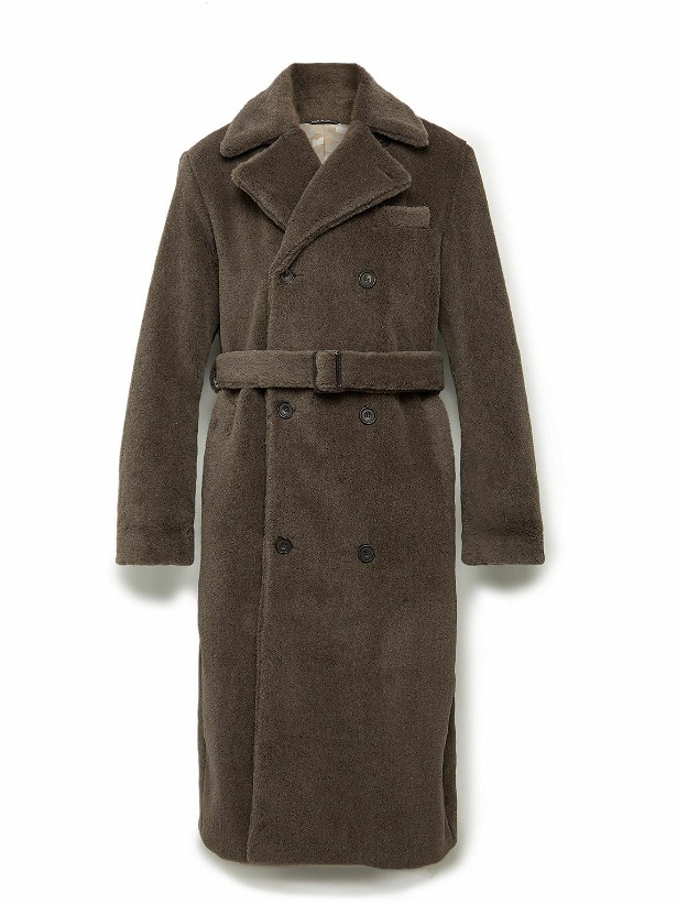 Photo: Richard James - Double-Breasted Belted Alpaca Coat - Brown