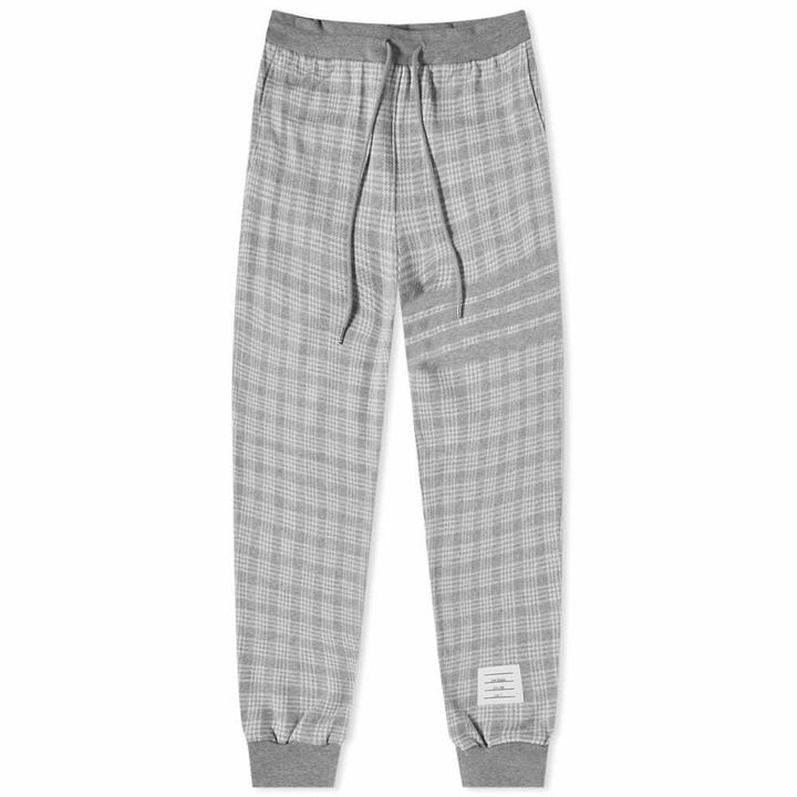 Photo: Thom Browne Men's Check Engineered Stripe Sweat Pant in Light Grey