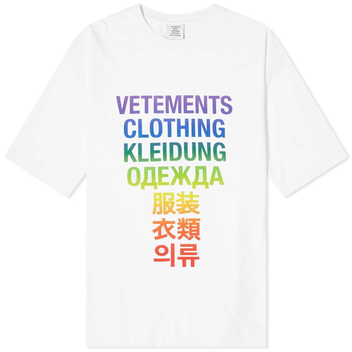 Photo: VETEMENTS Rainbow Translation Tee