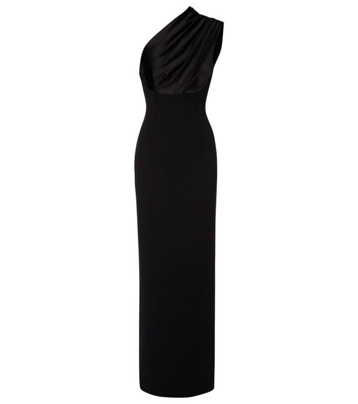 Photo: Solace London Gracie one-shoulder satin-trimmed gown