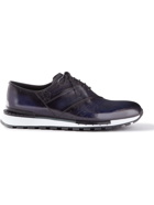 Berluti - Fast Track Scritto Venezia Leather Sneakers - Blue