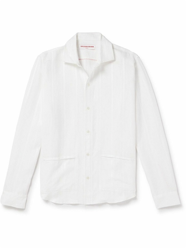 Photo: Orlebar Brown - Barkley Striped Cotton-Jacquard Shirt - White