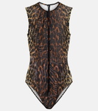 Alex Perry Leopard-print mesh bodysuit
