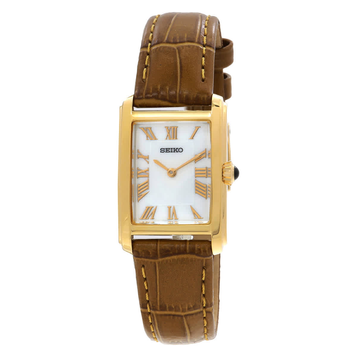 Seiko Discover More Quartz Diamond Gold Dial Ladies Watch