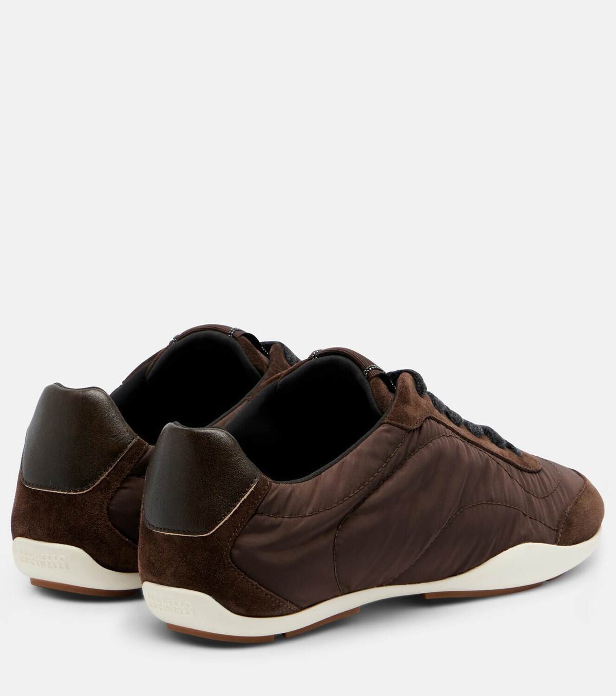 Brunello Cucinelli Monili suede-trimmed sneakers