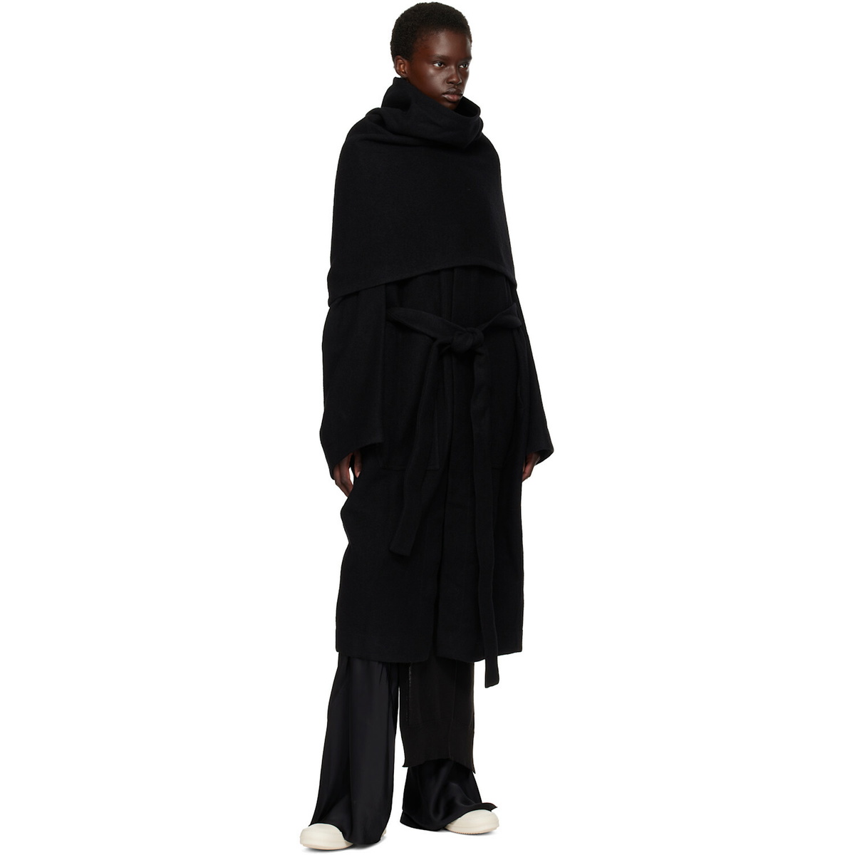 Rick Owens Black Tower Dagger Robe Coat