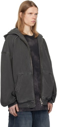 Juun.J Gray Double Layered Dyed Hoodie