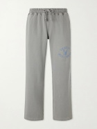 Cherry Los Angeles - Wide-Leg Cotton-Fleece Sweatpants - Gray