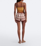 Jacques Wei Leather-trimmed printed shorts