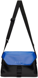 Marni Black & Blue Textured Messenger Bag