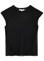 Helmut Lang Semi-sheer Knitted Cotton T-shirt Black