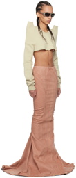 Rick Owens DRKSHDW Pink Al Pillar Denim Maxi Skirt