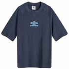 Umbro Men's Iconic Boxy T-Shirt in Dark Navy/Vista Blue