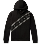 Fendi - Logo-Embroidered Fleece-Back Cotton-Jersey Hoodie - Black