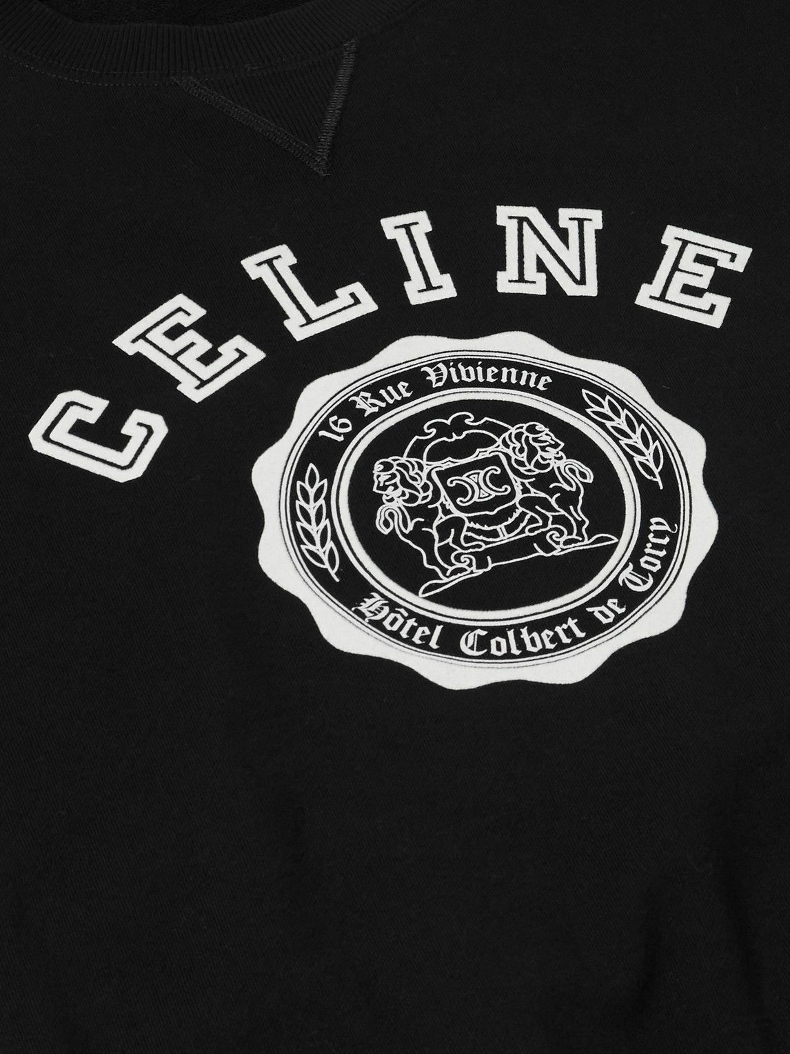 CELINE - Logo-Print Cotton-Jersey Sweatshirt - Black