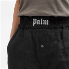 Palm Angels Women's Linen Boxer Shorts in Black