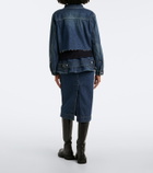Sacai Belted peplum denim midi skirt