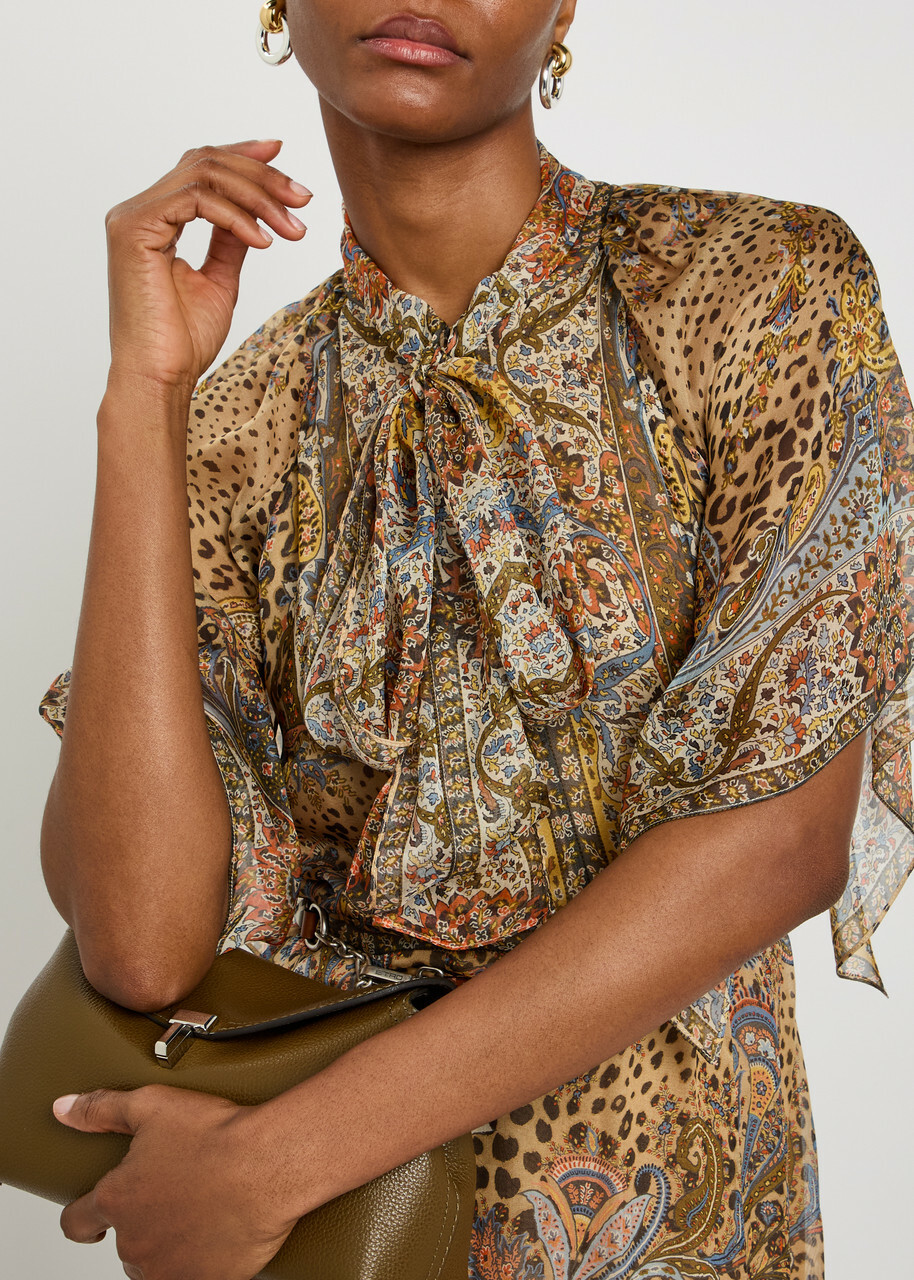 Etro Leopard-print Silk Maxi Dress Brown