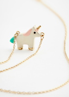 Aliita Unicornio 9kt Gold Necklace - White - One Size