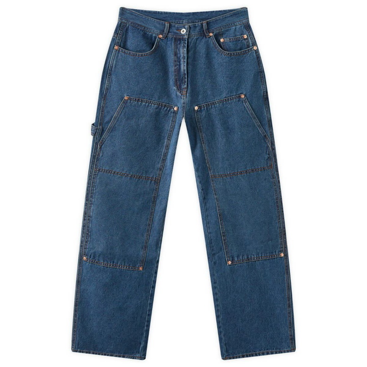 Photo: Uniform Bridge Men's Double Knee Denim Pants in Indigo Washed