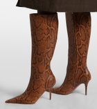 Amina Muaddi Barbara leather knee-high boots