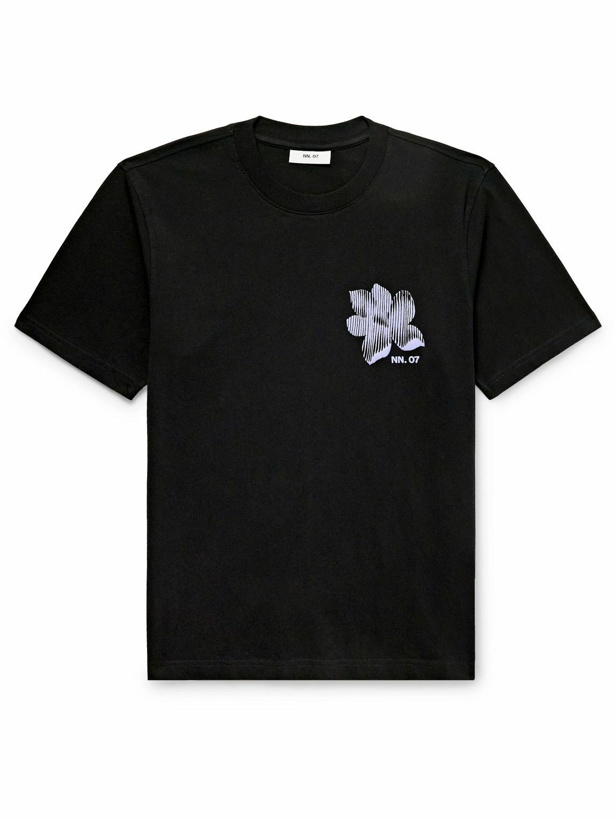 Photo: NN07 - Adam 3209 Floral-Print Pima Cotton-Jersey T-Shirt - Black
